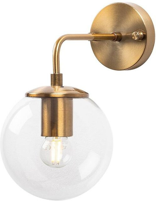 Opviq Wandleuchte Viran in Bronze aus Metall und Glas mit E14 Fassung, B/H/T: 27 x 25 x 15 cm - Bild 1
