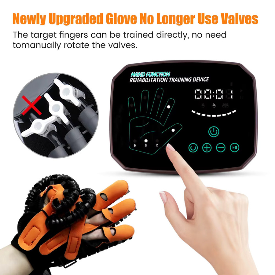 SALORIE Finger-Recovery-Trainer für Hemiplegie und Schlaganfall, automatischer Roboter-Rehabilitationshandschuh zur Handfunktionstherapie, schwarz - Bild 3