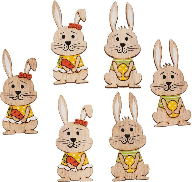 VBS Streuteile Hase Flips in Orange und Beige aus Sperrholz für Ostern - Bild 1