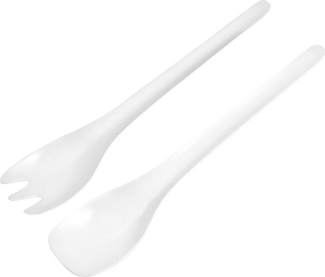 Fackelmann Salatbesteck Essential, 2-tlg., weiß, matt, Kunststoff - Bild 1