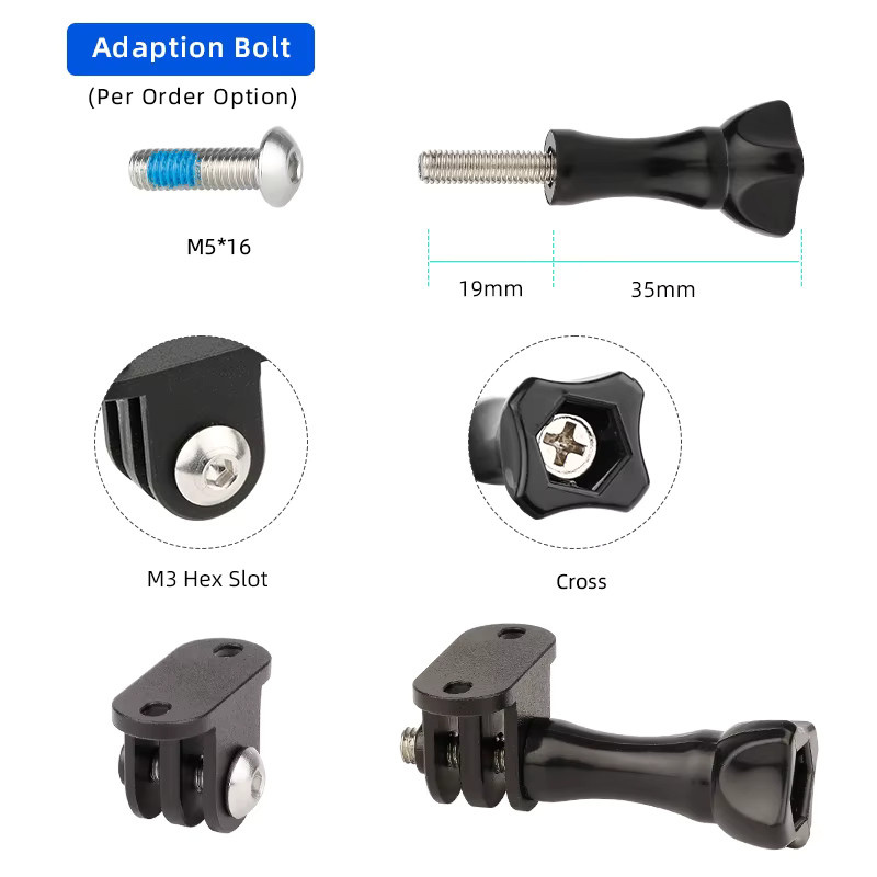 DEEMOUNT Aluminium Fahrradcomputer Montageadapter für Garmin Edge und Bryton, kompatibel mit GoPro Sport Action Kamera, Farbe: Schwarz - Bild 3