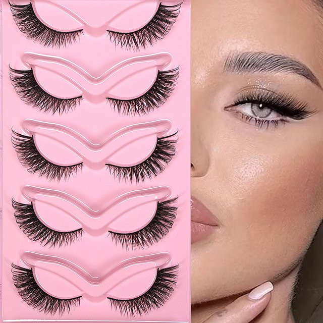JIEFUXIN Cat-Eye Wimpern, 5 Paar, künstliche Wimpernverlängerungen - Bild 1