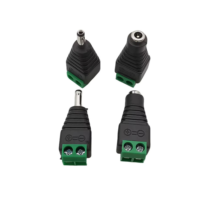 10 Stück DC 12 V Netzstecker Adapter Set mit männlichen und weiblichen Buchsen, 3,5 x 1,35 mm, Schraubklemmen-Anschluss für LED-Streifen und DIY-Projekte, Schwarz, Marke LOCHEUK - Bild 2