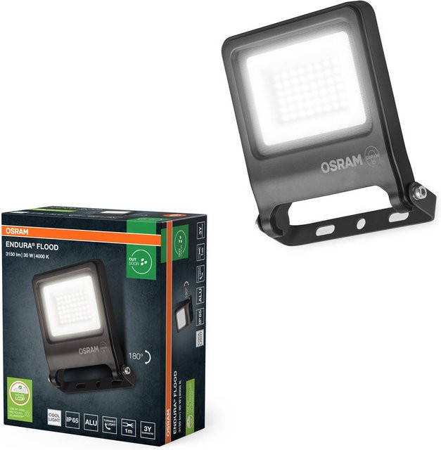 Osram Endura Flood PC LED-Fluter 30W, 4000K Kaltweiß, 3000 Lumen, IP65, Grau - Bild 1