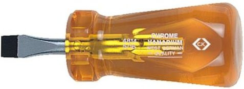 C.K. Werkstatt Schlitz-Schraubendreher in Orange mit 8mm Klingenbreite und 25mm Klingenlänge nach DIN 5264 und DIN ISO 2380-2 - Bild 1