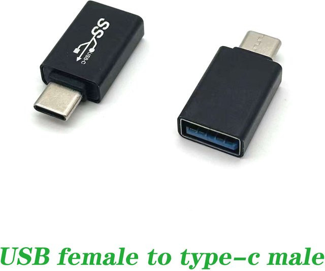 LAJQTAO USB 3.1 auf USB-C Adapter für Hochgeschwindigkeits-Datenübertragung, Schwarz - Bild 1