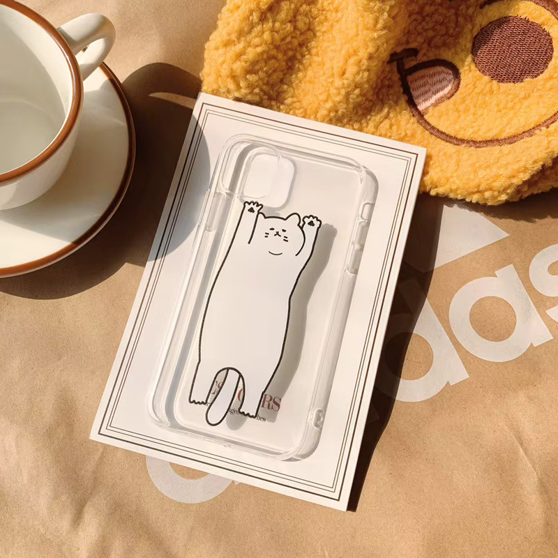 Stoßfeste iPhone Schutzhülle mit niedlichem Cartoon-Katzen-Design von MUQGEW in Transparent - Bild 3