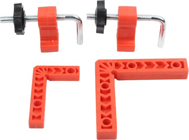 VIBRATITE Rechtwinklige Fixierklammern 90 Grad L-förmige Positionierwinkel in Orange für die Holzbearbeitung - Bild 1