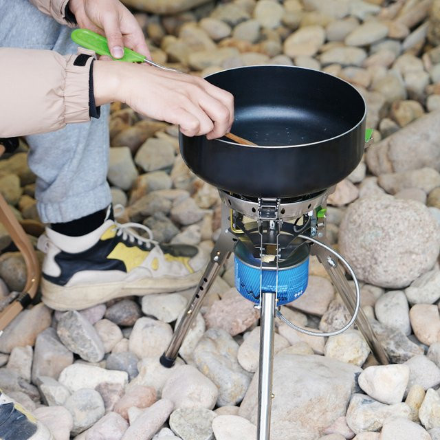 BRS-69 Rampage Camping-Gaskocher in Silber, windfester Hochleistungs-Outdoor-Kocher für große Höhen - Bild 1