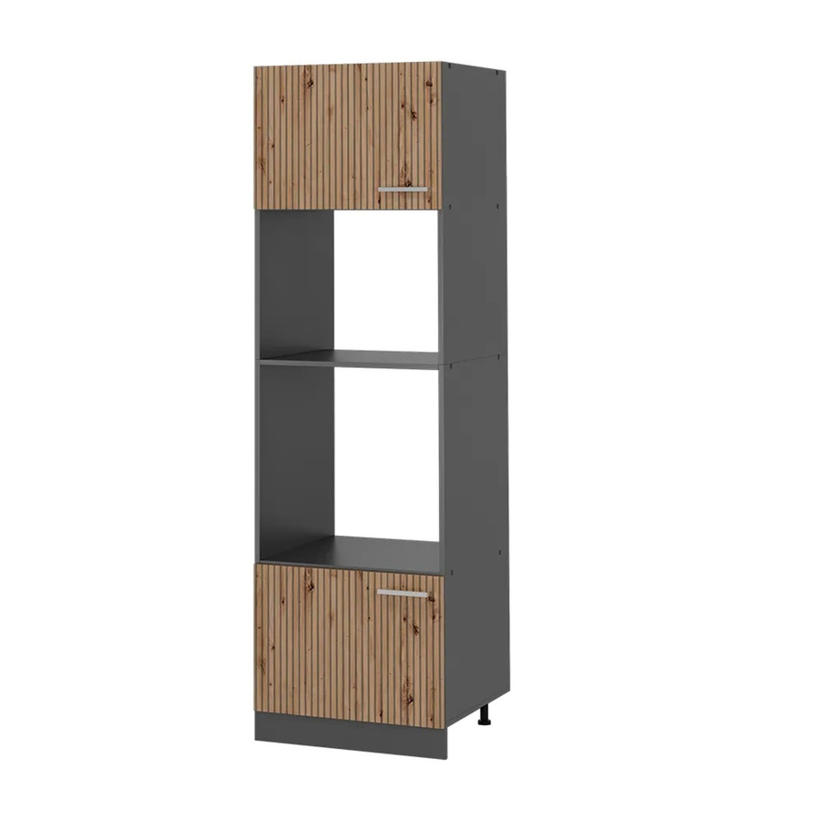 Vicco Mikrowellenschrank R-Line Küchenregal Artisan-Eiche/Anthrazit, B: 60 cm, T: 57,2 cm, H: 207 cm - Bild 2