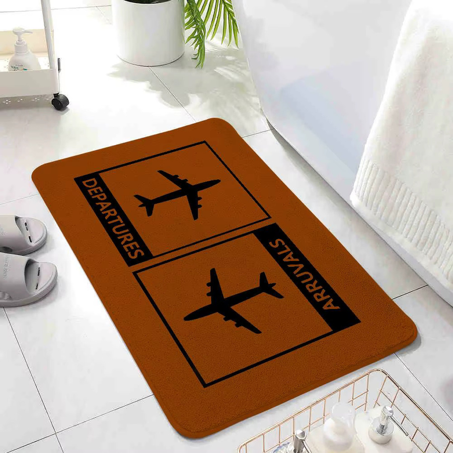 52TOYS Saugfähige Fußmatte mit Flugzeug-Motiv in Braun, Rechteckig, B: 60 cm, T: 40 cm, H: 1 cm - Bild 4