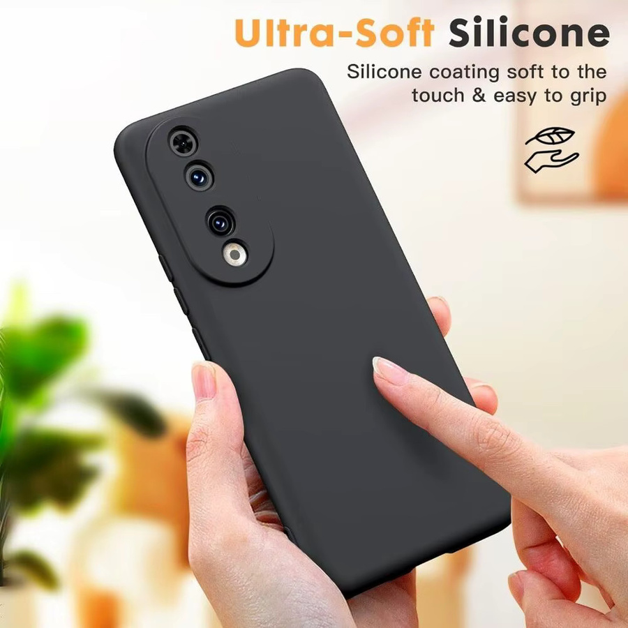 Flexible Flüssigsilikonhülle für Honor X8B, 200 Lite, Magic 7, 6 Pro und 90 Smart in Schwarz - Bild 3
