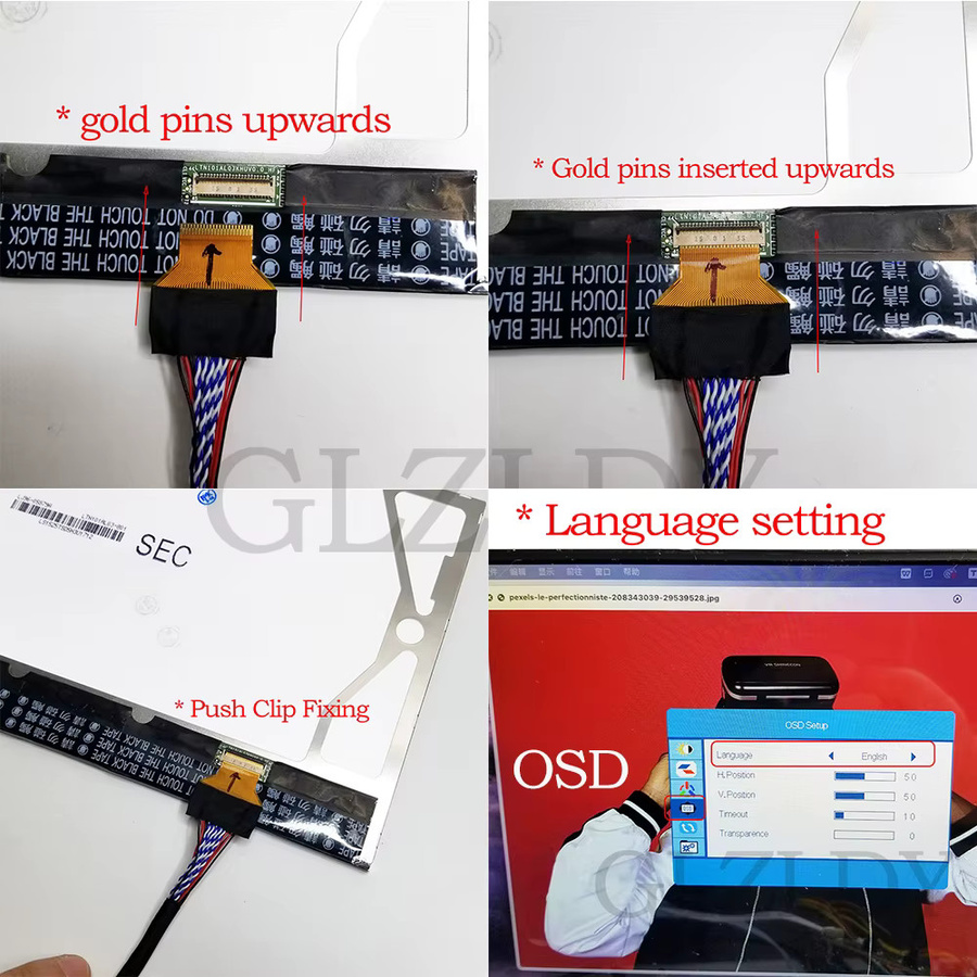 GLZLDY LCD-Controller-Board-Kit für 10,1 Zoll Display LTL101AL01 LTL101AL06 BP101WX1-300 mit 1280x800 Auflösung, 45-Pin FPC LVDS, Mini HDMI, USB-C und Fernbedienung - Bild 2