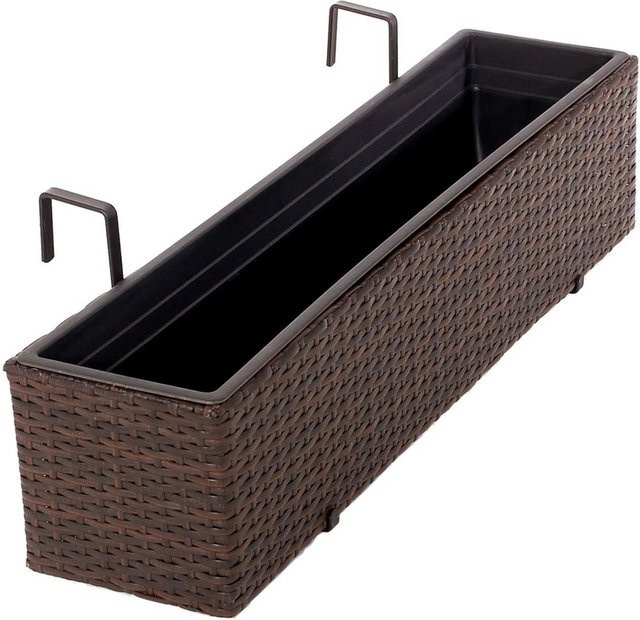 Vivanno Blumenkasten aus Polyrattan in Braun, B/T/H: 80 x 19 x 20 cm - Bild 1