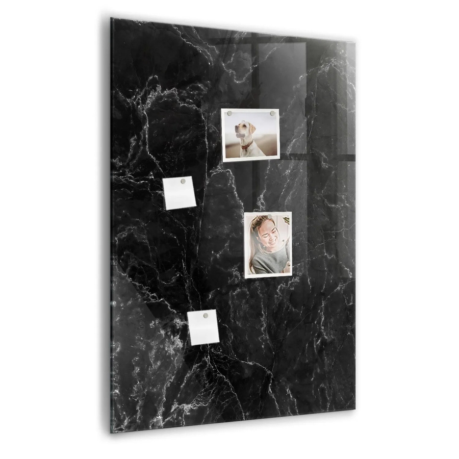 Tulup Magnetische Glassboard Beschreibbare Magnettafel Dunkler Marmor Schwarz B: 100 cm, H: 70 cm - Bild 2