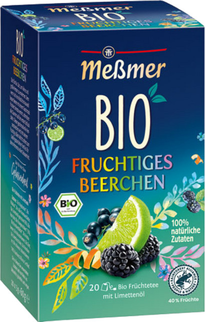 Meßmer Fruchtiges Beerchen, Früchtetee, Teebeutel, 60g - Bild 1
