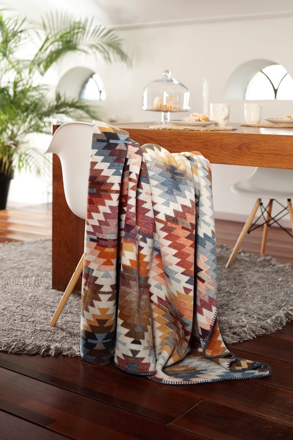 Biederlack Wohndecke Nomad Light in Ethnic Design, Mehrfarbig (Braun, Weiß, Multicolour), Flauschig - Bild 1