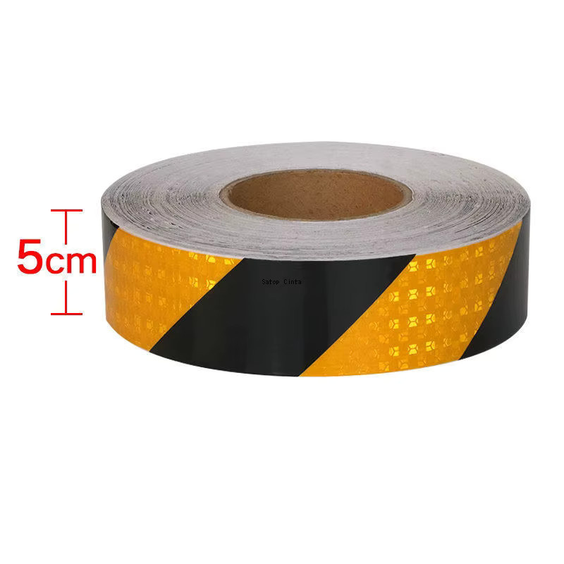 Satop Cinta Reflektierendes Warnband Twill Gelb-Schwarz Wasserdicht mit Klebstoff für Lkw und Anhänger, Breite: 10 cm, Länge: 5 m - Bild 2