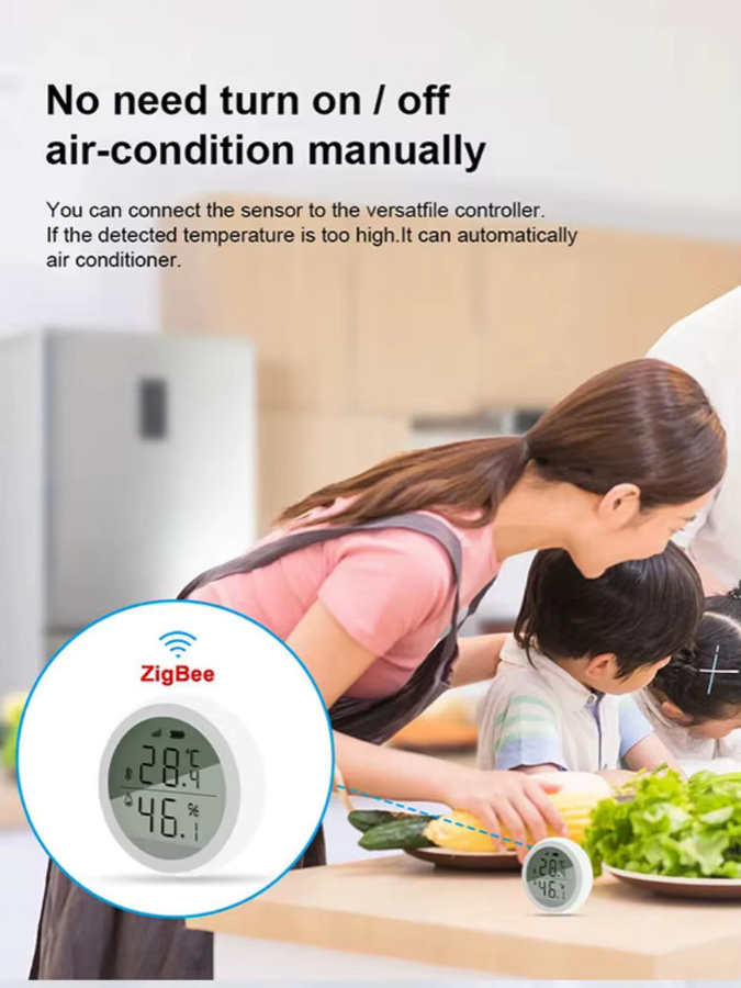 Tuya Smart ZigBee Thermometer in Weiß mit LCD-Display zur Messung von Innentemperatur und Luftfeuchtigkeit inklusive App-Steuerung und Sprachsteuerung für Alexa und Google Home Assistant - Bild 7