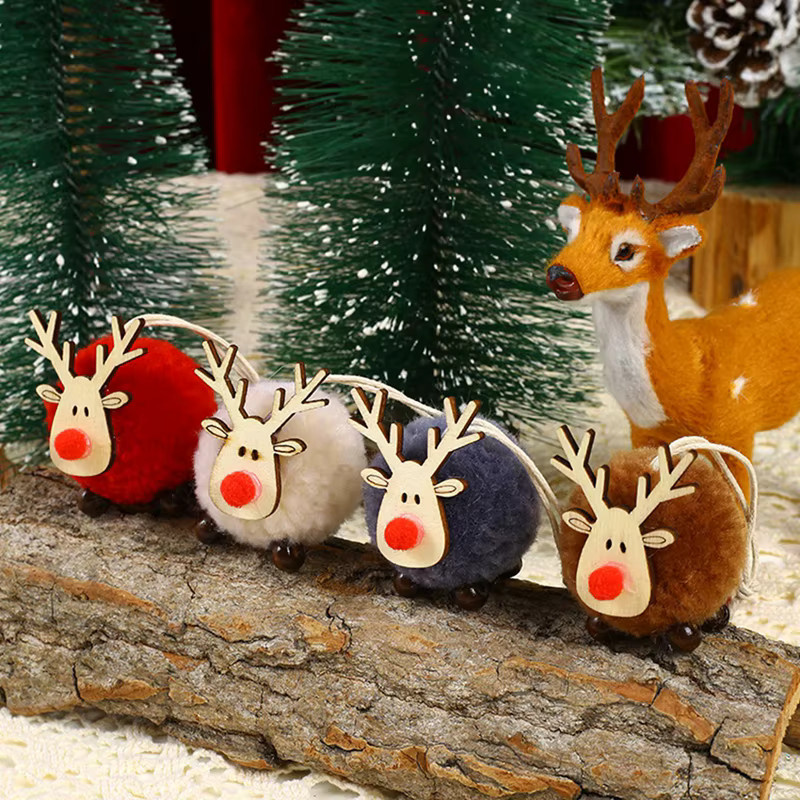 Filz Elch als Weihnachtsbaum Anhänger in Mehrfarbig für Weihnachtsdekoration und Bastelarbeiten - Bild 4