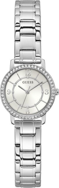 Guess Damenuhr Melody, Quarz, Edelstahl, Silber, Zirkonia, Kristall, 28 mm - Bild 1