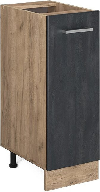 Vicco Apothekerunterschrank R-Line in Schwarz Beton und Eiche, Breite: 30 cm - Bild 1