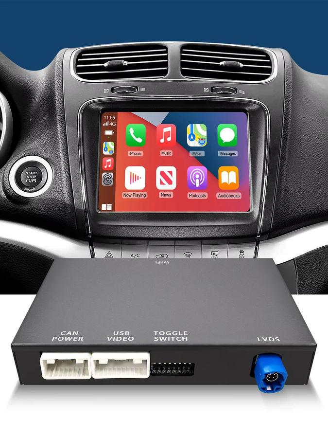 LEXXSON CarPlay und Android Auto Retrofit Kit Decoder-Box für Fiat Freemont 2013–2018, Schwarz - Bild 7