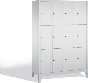 C+P Fächerschrank Classic auf Füßen mit 12 Fächern, Farbe Lichtgrau, H 185,0 cm x B 119,0 cm x T 50,0 cm - Bild 1