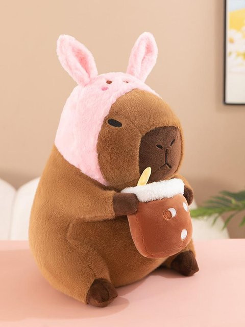 Binchi Fitness Capybara Plüschtier, rosa, 30cm - Bild 1