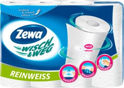 Zewa Küchenrolle Wisch & Weg Reinweiß, 4 Rollen, 2-lagig - Bild 2