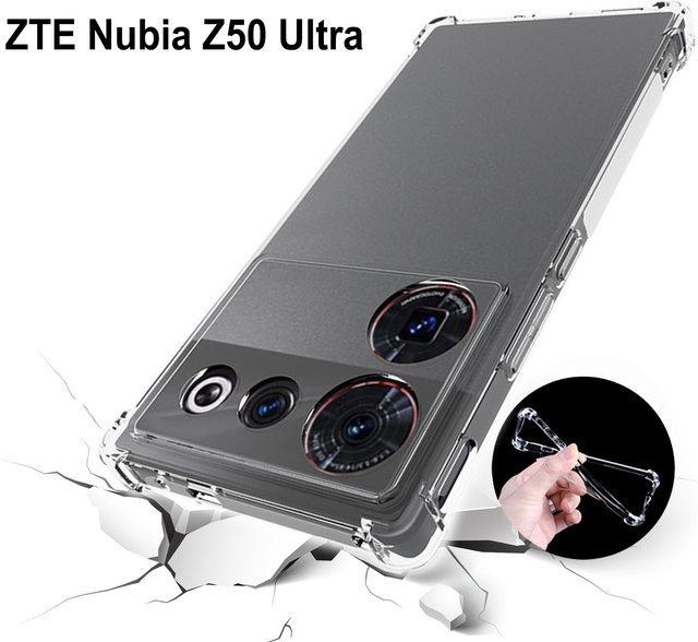 Stoßfeste Silikon TPU Schutzhülle mit Airbag-Funktion für ZTE Nubia Z50 Ultra NX712J in Transparent - Bild 1