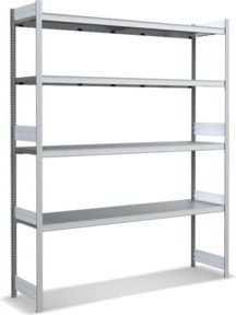 Bito Großfachregal-Set mit 4 Ebenen in Silber, Grundfeld verzinkt, B/T/H: 206,6 x 52,4 x 250,0 cm - Bild 1