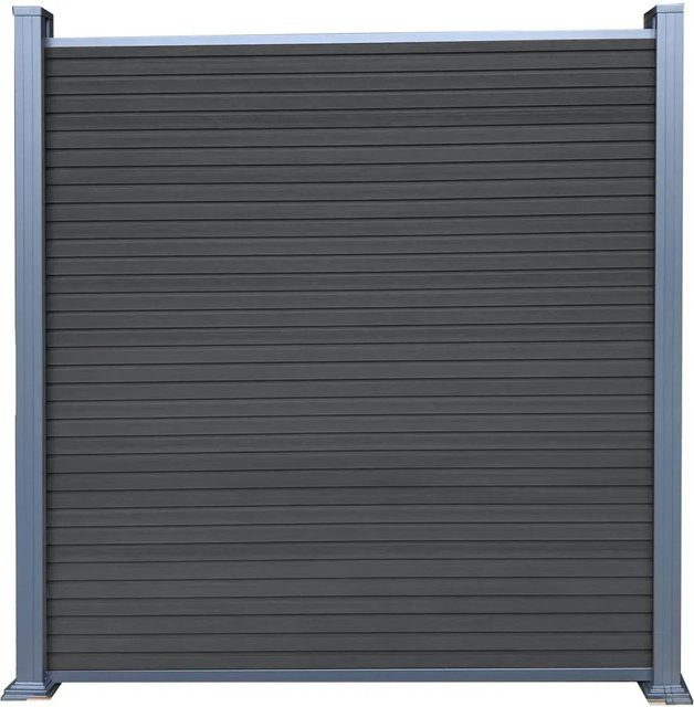 T & J Zaunlamellen-Set aus WPC in Charcoal, Breite: 175 cm, Höhe: 180 cm - Bild 1