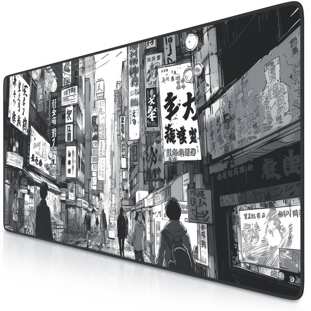 Titanwolf Gaming Mauspad XXL Speed Deskpad Manga Grau, B/T: 900 x 400 mm - Bild 1
