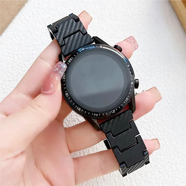 Uhrenarmband Kohlefaser, Kunststoff, Schwarz, Unisex - Bild 1