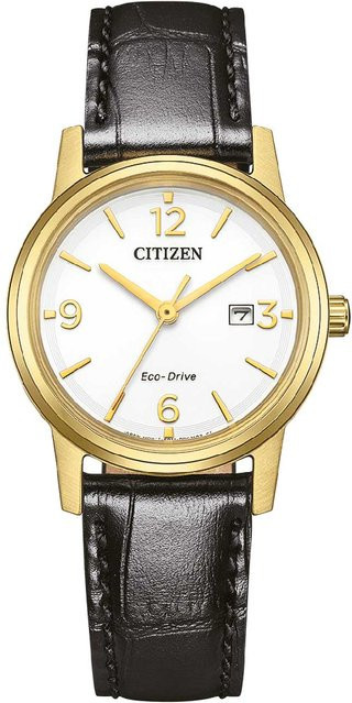 Citizen Armbanduhr Solar, Edelstahl, Leder, 30,5 mm, Damen - Bild 1