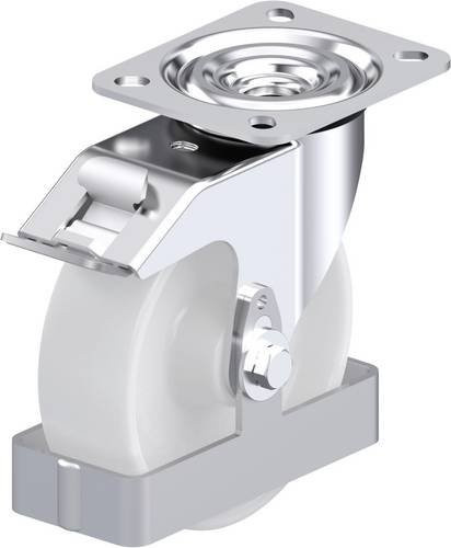 Blickle L-PO 125XR-FI-FS Stahlblech-Lenkrolle in Weiß mit 125 mm Rad-Durchmesser und 250 kg Tragfähigkeit - Bild 1
