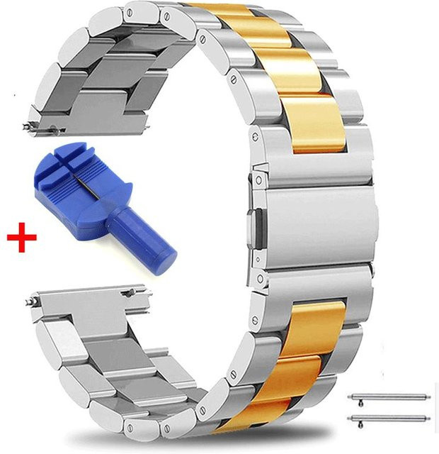 VA VA VOOM Uhrenarmband Edelstahl, Silber/Gold, Unisex - Bild 1