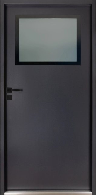 Pordo Stahl-Nebeneingangstür G2 in Anthrazit mit Glas, Breite: 88 cm, Höhe: 198 cm, Anschlag Links - Bild 1