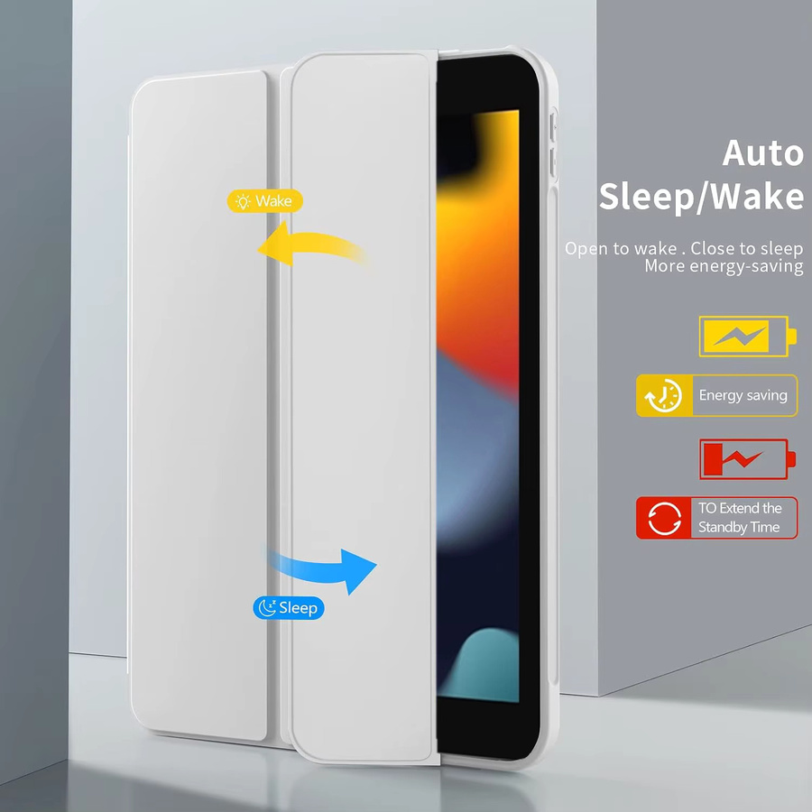 Apple iPad Hülle in Pink mit dreifach gefalteter Flip-Funktion und magnetischem Ständer aus PU-Leder für iPad 7. 8. 9. Generation 10,2 Zoll - Bild 2