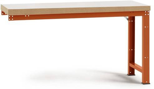Manuflex Anbauwerkbank Profi Standard mit Kunststoff-Tischplatte in Orange, Breite: 175 cm, Tiefe: 70 cm, Höhe: 84 cm - Bild 1