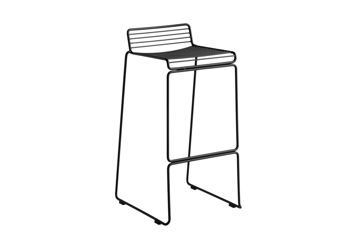 HAY Hee Bar Stool aus pulverbeschichtetem Metalldraht in Schwarz - Bild 3