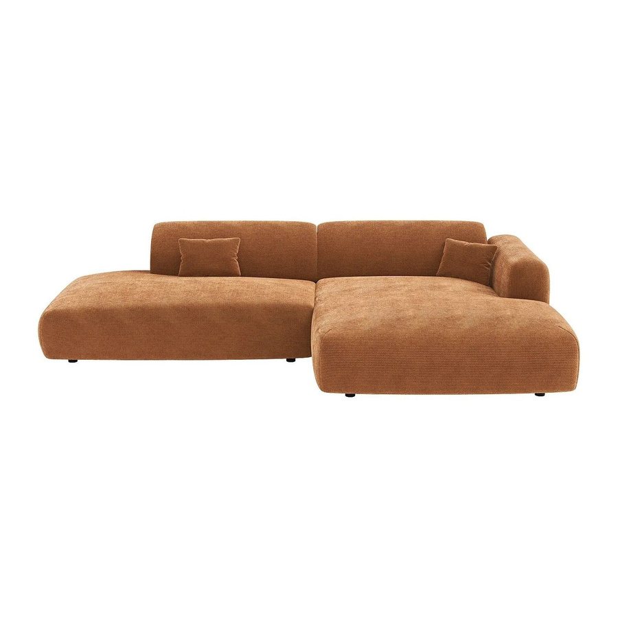 Maison Céphy Ecksofa Pogni in Terracotta mit geripptem Cord Bezug, Breite: 300 cm - Bild 2