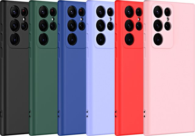 Flüssigsilikon Handyhülle für Samsung Galaxy S24 Ultra 5G S23 S22 S21 FE S20 Plus in Blau - Bild 1
