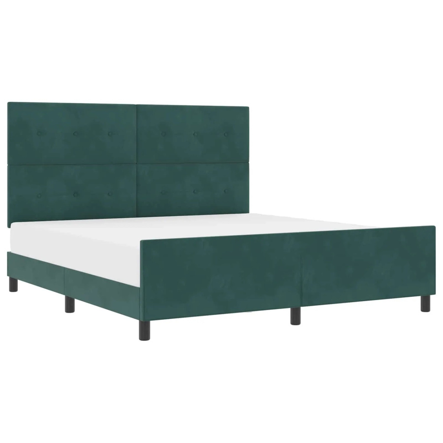 vidaXL Boxspringbett mit Kopfteil in Dunkelgrün aus Samt, B/T: 180 x 200 cm - Bild 2