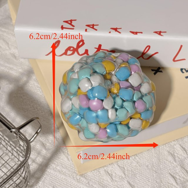 Bunter Bonbonperlen Fidget Quetschball, TPR Squishy, gray - Bild 1