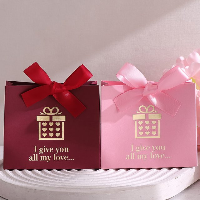 10er-Pack Mini-Geschenkboxen in Herzform aus Papier in Rot für Valentinstag, Hochzeiten und besondere Anlässe - Bild 1