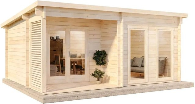 Alpholz Gartenhaus Orkus-44 Pultdach Unbehandelt B: 461 cm, T: 442 cm, H: 236 cm - Bild 1