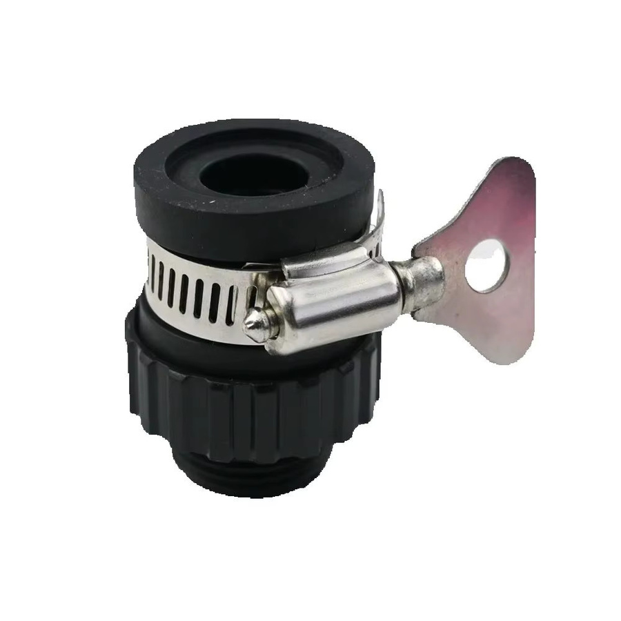 Universal Wasserhahn Adapter mit 3/4 Zoll Gewinde in Schwarz für Gartenschläuche und Autowaschanlagen - Bild 2