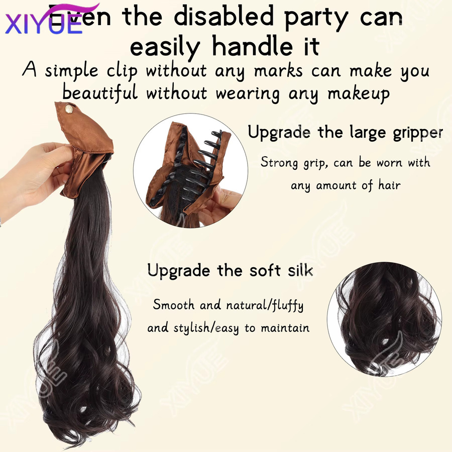 XIYUE Clip-in Pferdeschwanz-Haarteil, lockig, gewellt, Damen - Bild 2